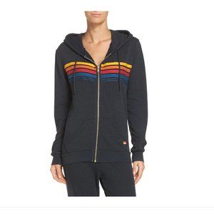 AVIATOR NATION 5 STRIPE ZIP HOODIE sz Small NWOT